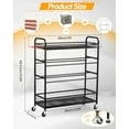 thumbnail image 2 of Garage Sports Equipment Organizer - Rolling Ball Storage Bin with Wheels, Garage Sports Gear Rack Outdoor Basketball Racks for Balls with Baseball Bat Holder and Hooks, Toy Organizer, 2 of 7