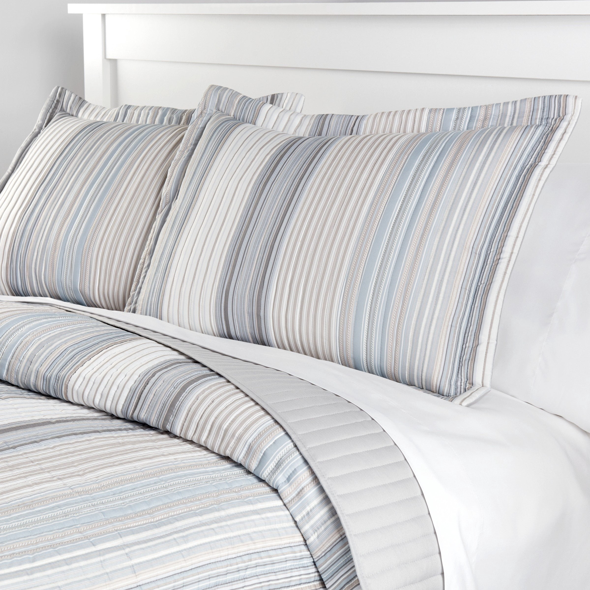 Mainstays Natural Stripe Quilt, 1 Each