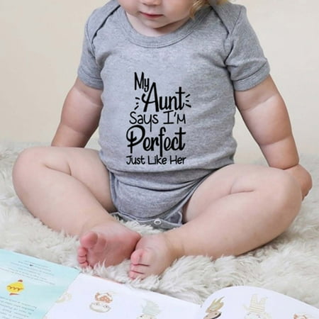 

KONBECA Baby Boys Girls Rompers Infants Pure Cotton Coverall Toddler Baby Girls Boys Bodysuit Short Sleeve Letter Print T-Shirt Jumpsuit Romper Outfits (0-24 Months)