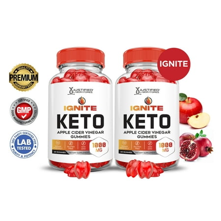 (2 Pack) Ignite Keto ACV Gummies 1000MG Dietary Supplement 120 Gummys