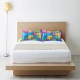 thumbnail image 6 of Yayeee Pillowcase Queen Size Set of 2 Satin Wrinkle Resistant Envelope Pillow Case, Colorful Geometric Pattern, 6 of 8