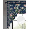 thumbnail image 2 of Navy Blue Flowers Swag Valances for Windows, Small Curtains Drapes, Spring Floral Elegant Pastoral Botanical Kitchen Window Curtains Over Sink Window Treatment Valance for Bedroom/Bathroom 56"x36", 2 of 5