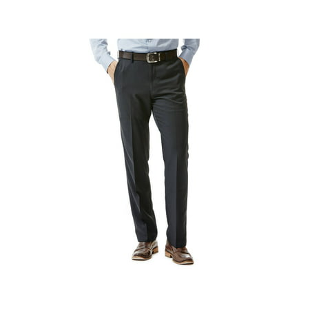 Men's Performance Microfiber Flat Front Pant Straight Fit (Best Mens Dress Pants For Work)