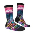 thumbnail image 4 of Yiaed Colorful Mushroom Print Great elasticity Crew Socks Sports socks for Men and Women, 4 of 5