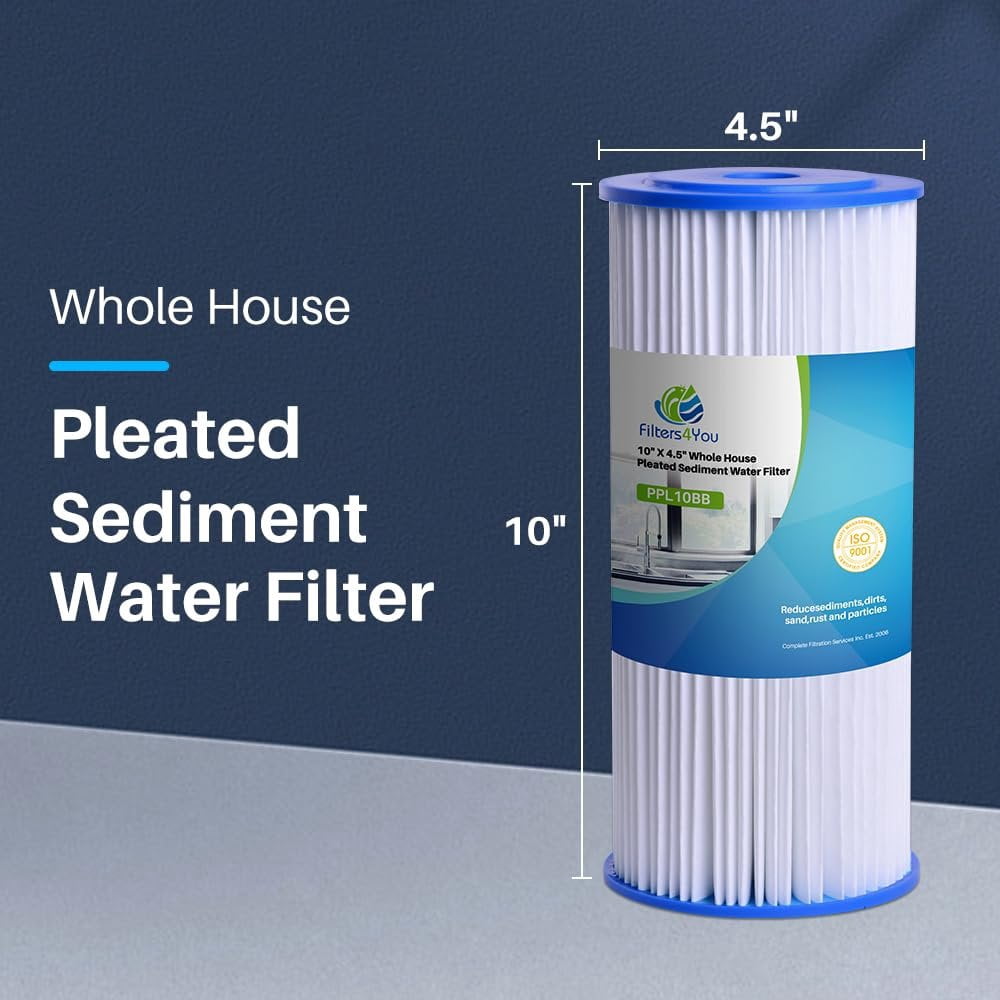 CFS  2 Pack Heavy Duty Water Filter Cartridges Compatible with R50-BBSA Models  Remove Bad Taste & Odor  Whole House Replacement Filter Cartridge  50 Micron  White