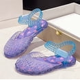 thumbnail image 2 of JAJAHO Girls Jelly Sandals Soft Sole Lightweight Hook And Loop Outdoor Water Beach Flat Sandals For Kids Toddler Trendy Shoes, 2 of 8