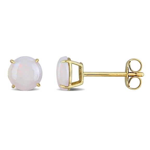 Everly Women’s 1ct TGW Opal 10k Yellow Gold Stud Earrings