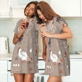 thumbnail image 4 of Fuzoiu Chicken Print Women Nightgowns, Soft Comfy Lightweight Short Sleeves Sleepwear,Crew Neck Loungewear, 4 of 6