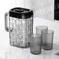 thumbnail image 1 of Juego de jarra de plástico Kabnic con 3 tazas, jarra de 2 l con tapa, bandeja de drenaje, jarra negra para jugo, café, té, limón y más, 1 of 6