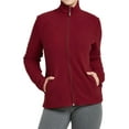 thumbnail image 6 of Women's Full-Zip Polar Soft Fleece Jacket, Burgundy 3XL, 1 Pack, 6 of 8