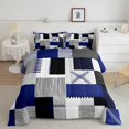 thumbnail image 2 of Erosebridal Patchwork Rectangle Bedding Sets Full with Comforter,Geometry Stripe Duvet Insert,Abstract Artwork Decor,Reversible,Ultra Soft,3pcs, 2 of 7