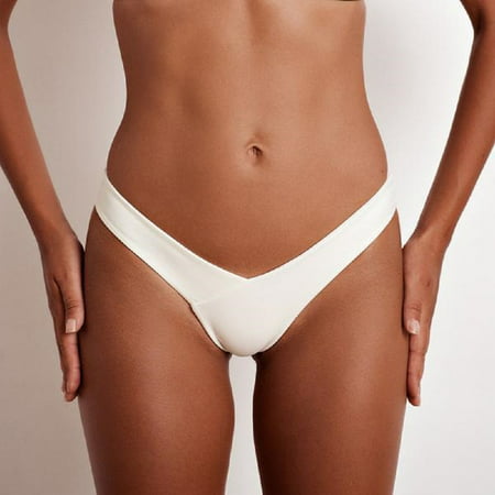 Women Bikini Swimwear Bathing Beach Thong Bottom G-string Knicker Pant Swimsuit White