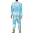 thumbnail image 5 of Kll Sea And Fish Sleepwear Mens Flannel Pajamas,Long Cotton Pj Set, 5 of 9