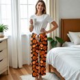 thumbnail image 5 of Hearthz Fleece Pajama Ghost Pumpkin Spider Web Graphic Pj Bottoms for Women Halloween Fall Winter Women Pajamas Fleece Pajama Pants, 5 of 6