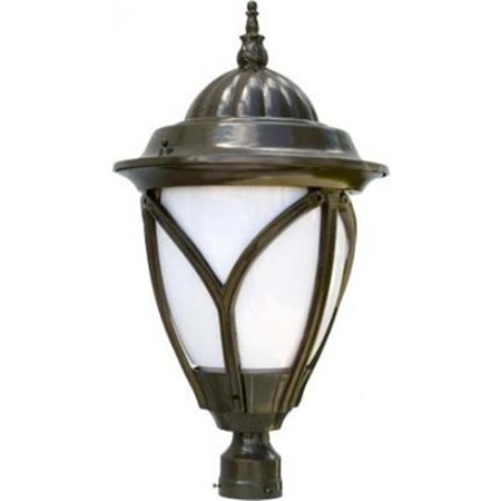 Dabmar Lighting GM770-BZ Powder Coated Cast Aluminum Post Top Light Fixture  Bronze - 26.25 x 14.38 x 14.38 in.