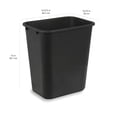 thumbnail image 4 of Rectangular Office Wastebasket, Easy to Clean, 7 Gallon, Black, 6-Pack, 4 of 7
