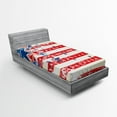 thumbnail image 1 of Ambesonne American Flag Fitted Sheet, Star and Stripes, Twin XL Size, Vermilion Blue, 1 of 2