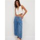 thumbnail image 4 of Pantalones Vaqueros Anchos para Mujer, Holgados, con Cintura Elástica, Botones, Estilo Boyfriend, Informales, Sueltos, con Bolsillos. Azul Profundo S, 4 of 8