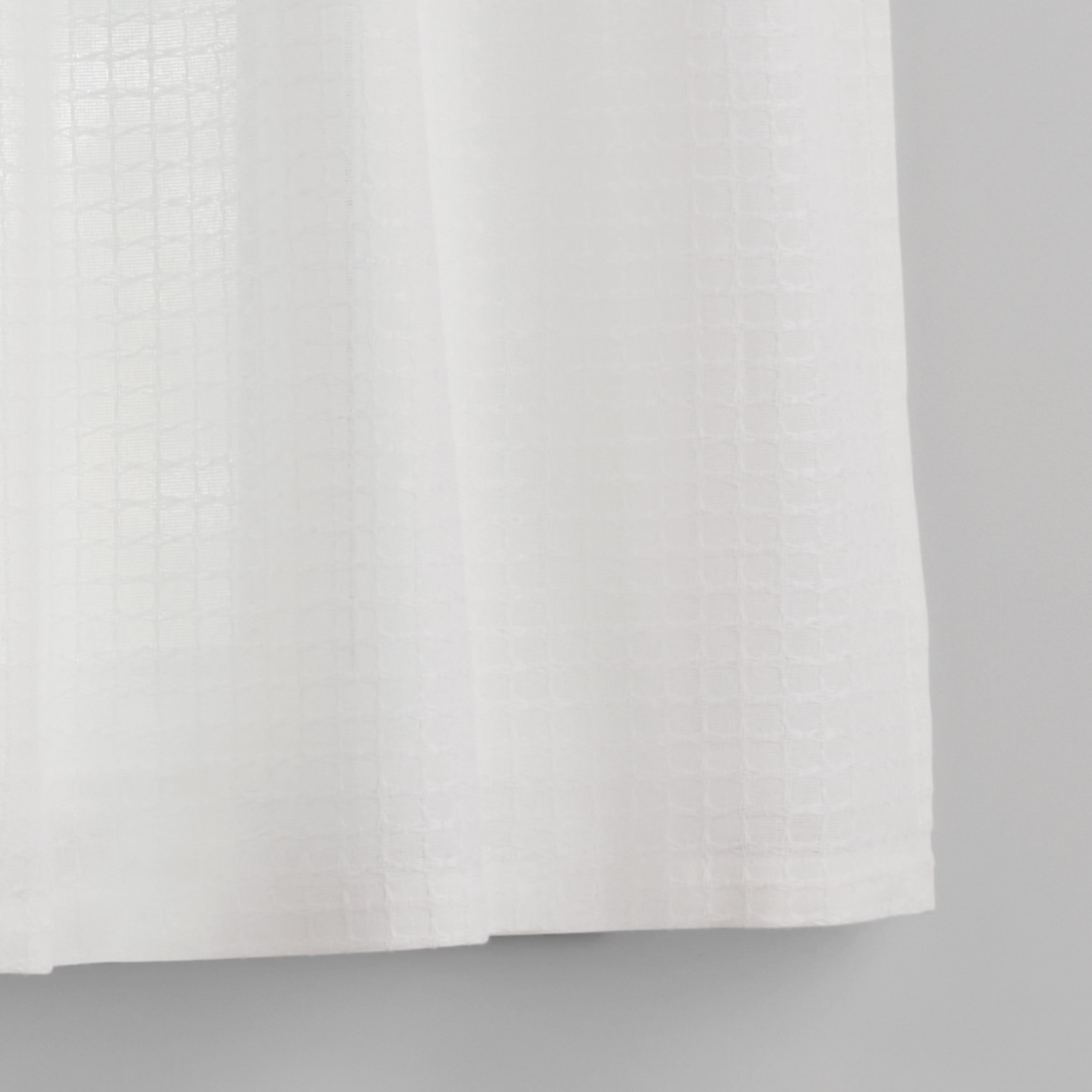Mainstays Waffle Weave Tiers and Valance, Set of 3, Arctic White, 56" W x 36" L