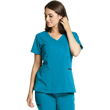 Grey's Anatomy Women Kim Easy Care Medical Scrub Top, Blue Tonic, X-Small