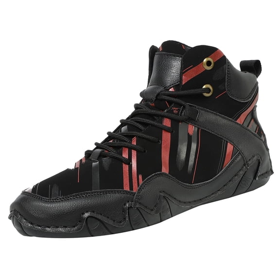 XIMIN Men's Wrestling Shoes - Barefoot Zero Drop High Top Boxing Footwear for Taekwondo Karate Martial Arts Weightlifting Fitness Training (Black, 8)