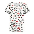 thumbnail image 3 of Luxalzxs Working Uniforms for Women Valentine's Day Love Heart Print Scrub_Tops Nurse Uniform V-Neck Short Sleeve Shirts with Pockets, 3 of 4