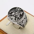 thumbnail image 6 of QQTDFG Men's Women Saint George Ring Gothic Biker Party Retro Wide Knot Band-9, 6 of 8