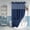 Navy, variant on Long No Hook Slub Textured Shower Curtain with Snap-in PEVA Liner Set - 71" x 80"(78"), Hotel Style with See Through Top Window, Fabric Curtain & Waterproof Liner, White, 71x80