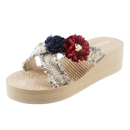

Fashion Women Beach Breathable Sandals Home Slipper Flip-Flops Wedges Shoes