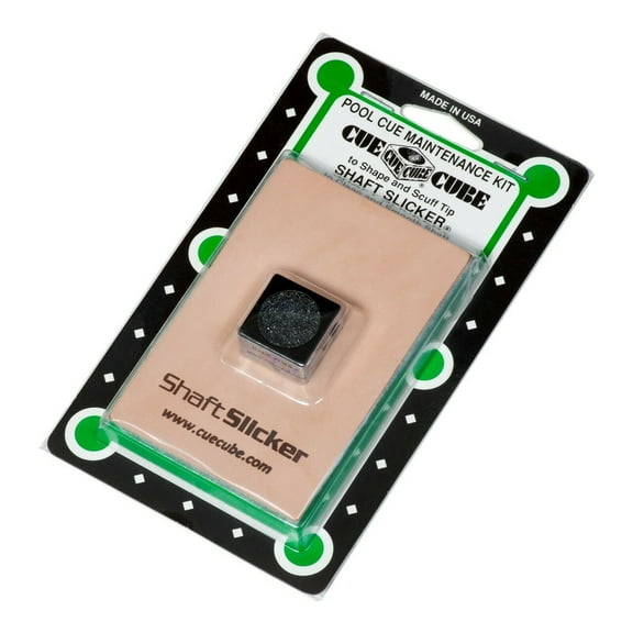 CUE CUBE Pool Billiard Cue TIP TOOL 2 in 1 Shaper Scuffer Nickel Radius Black Color and Billiard Pool Cue Shaft Slicker on Blister Card Combo