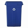 thumbnail image 4 of Suncast Commercial Narrow Rectangular Resin Trash Can, With Handles, 23 Gallons, 30"H x 11"W x 22"D, Blue Recycle, 4 of 4