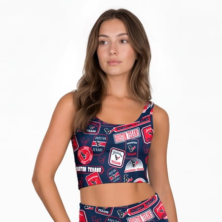 Women s Concepts Sport Navy Houston Texans Grady Allover Print Bralette