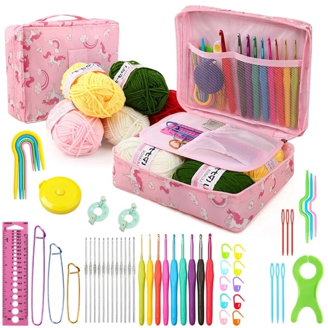 13 Pair Crochet Hook Circular Knitting Needles Set with Case Aluminium Hand Sewing Set DIY Weaving Sewing Crafts Knitting Tools