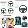 thumbnail image 5 of Yuyamidu Butterly Car Seat Cover Full Set of 15 Blue Steering Wheel Protector Auto Seatbelt Pads Cup Coaster Trash Bin Air Vent Storage Box Rear View Mirror Cover Coasters Keychain, 5 of 7