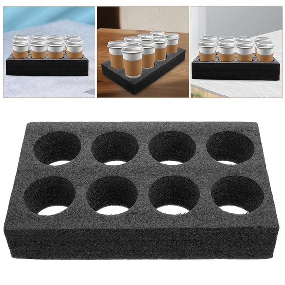 POPETPOP 2Pcs Drinks Tray Grey EPE Spill Prevention Beverage Holder For Adults At Home