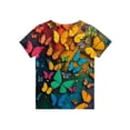 thumbnail image 4 of CCRFTGI Cute Shirts for Kids Girls Size 7 Clothes for Teen Girls Short Sleeve Trendy Butterfly Print Blouses Lightweight Crew Neck Tunic Tops Orange 2-3 Years, 4 of 4