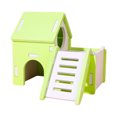 thumbnail image 2 of Two-Layer Small Animal Castle with Stairs, Hamster Sleeping House Nest, Guinea Pig Hideout Exercise Toy(6Inch,Green), 2 of 6