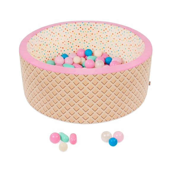 Battat Hop In Ball Pit Sweet Retreat Foam Ball Pit with 65 Balls and Washable Cover, Toddler and Preschool Indoor Toy