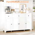 thumbnail image 5 of 55" Sideboard Buffet Cabinet with Storage, Minimalist Kitchen Storage Cabinet with Adjustable Shelf 3 Drawers & 4 Doors for Dining Living Room, 5 of 8