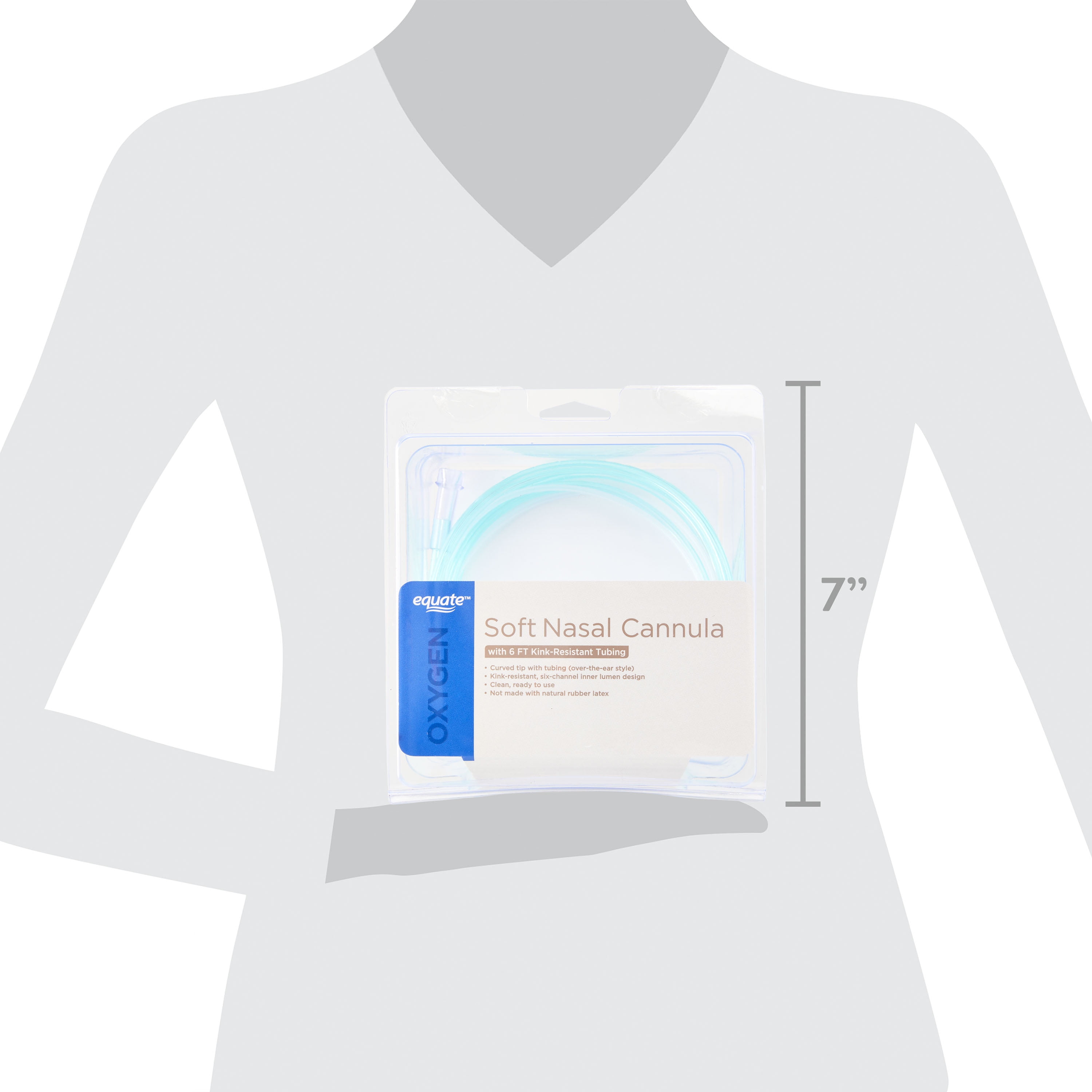 Equate Soft Nasal Oxygen Cannula with 6 ft Kink-Resistant Tubing, 1 Count