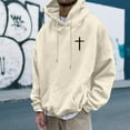 thumbnail image 2 of XIAONU Men's Zip Up Hoodie Long Sleeve Drawstring Hooded Letter Print Sweatshirt Warm Faith Inspired Daily Hoodies, 2 of 6