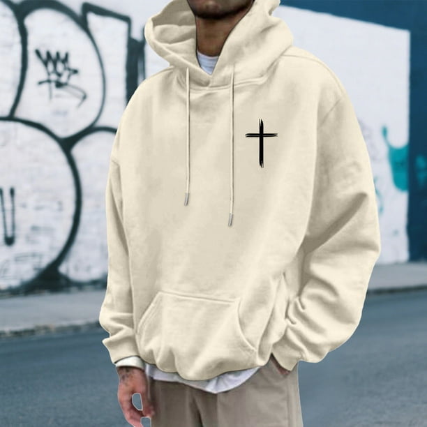 MHFRRA Sudadera con Capucha Estampada, Cómoda Sudadera con Capucha con Un Elegante Diseño Gráfico para Uso Informal y Actividades Al Aire Libre Beige