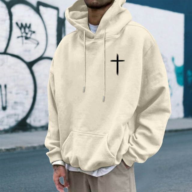 MHFRRA Sudadera con Capucha Estampada, Cómoda Sudadera con Capucha con Un Elegante Diseño Gráfico para Uso Informal y Actividades Al Aire Libre Beige