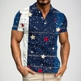 thumbnail image 1 of Blusa y camisa de manga corta con cuello vuelto para hombre, informal, de moda, de negocios, de manga corta, estampada, deportiva, con solapa, de poliéster., 1 of 5