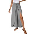 thumbnail image 7 of Women's Gaucho Pants Wide Leg High Waisted Sweatpants Soft Cute Joggers Flowy Vacation Pant 2026, Gray L, 7 of 7