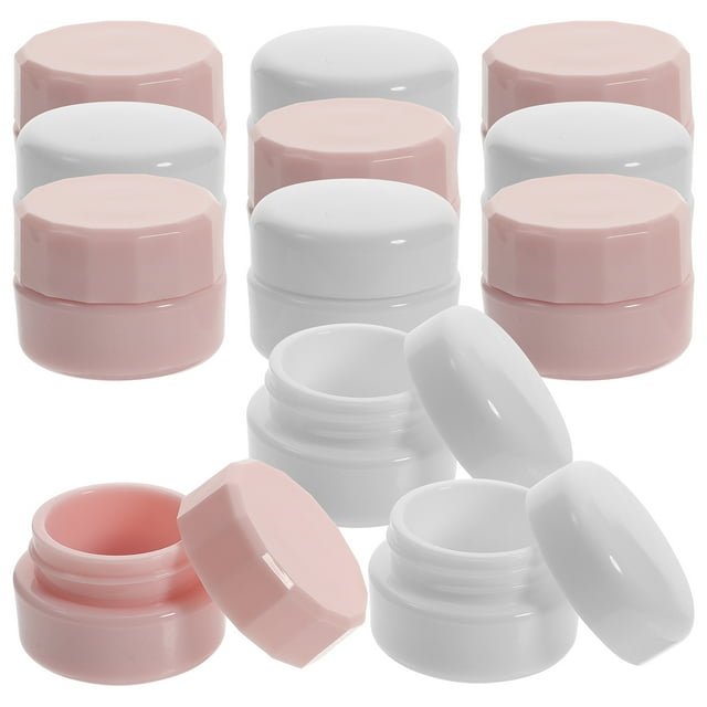 12 PCS Pequeño recipiente de maquillaje de plástico de jarra cosmética recargable con tapas con tapas