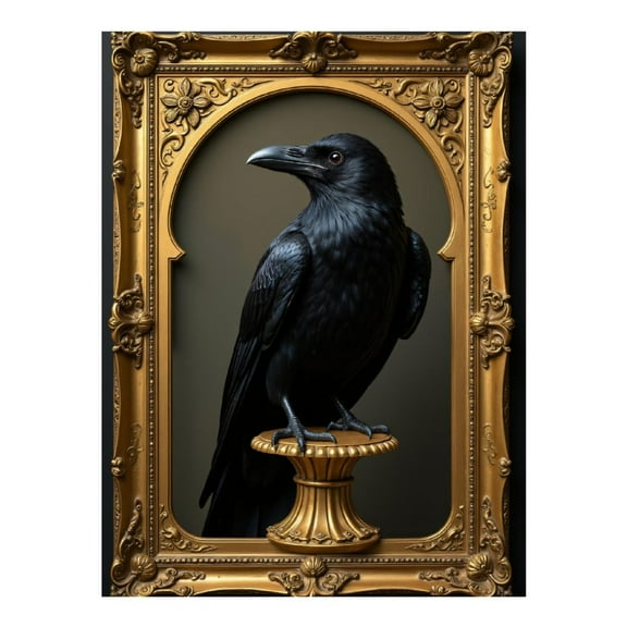 Diamond Art Kits for Adults - 5d Raven In Ornate Golden Frame Diamond Painting for Adults, Diamond Art for Adults Beginners, Diamond Painting Kits for Adults for Home Wall Decor