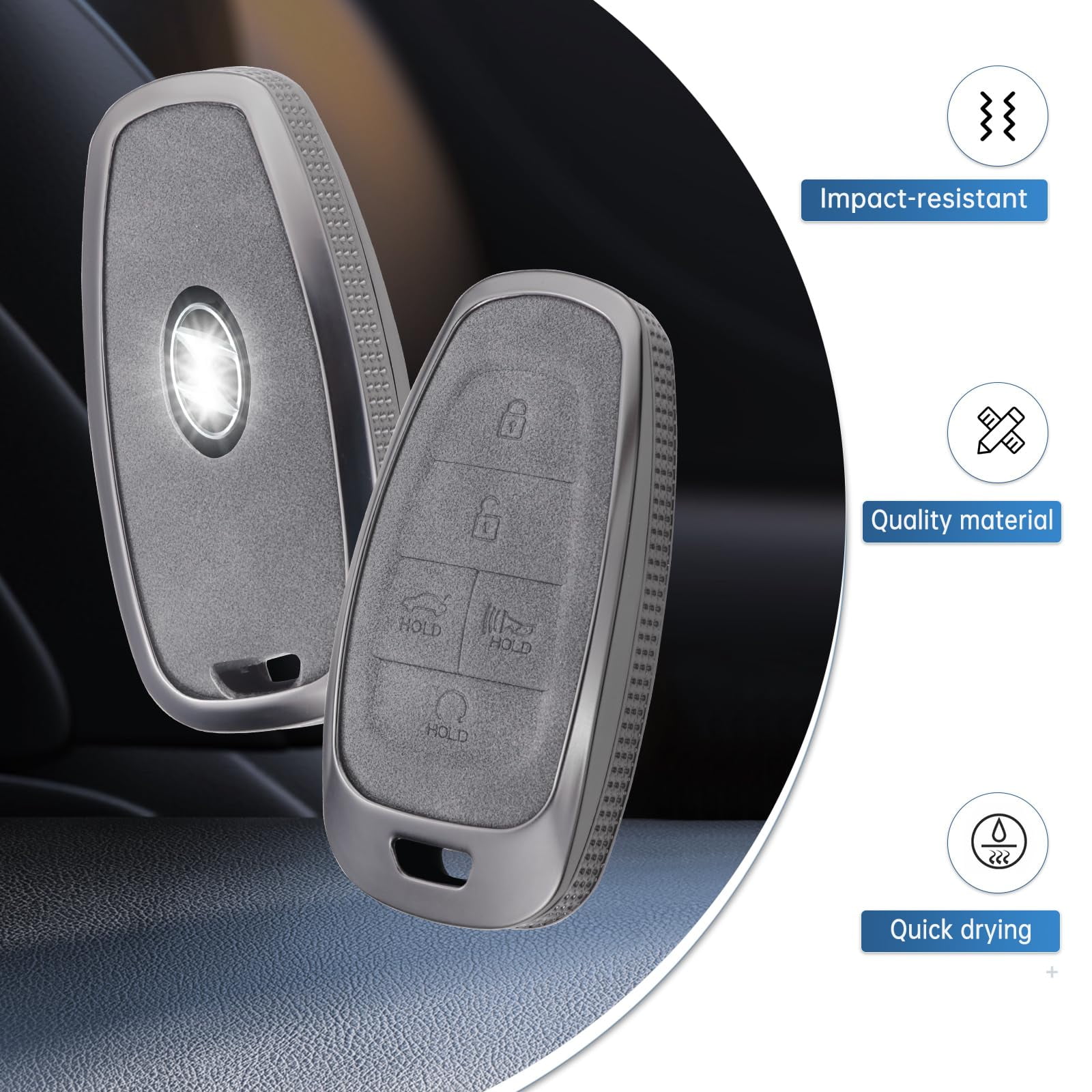 for Hyundai Key Fob Cover, Full Protection Key Case Shell Compatible with 2019 2020 2021 2022 Hyundai Sonata Tucsonn 5 Buttons