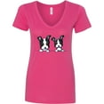 thumbnail image 3 of Inktastic Boston Terriers (dark Apparel) Women's V-Neck T-Shirt, 3 of 5