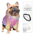 thumbnail image 3 of Fotbe Colorful Glitters Print Small Dog Sweater Hoodies Pet Grey Hooded Soft Fleece Sweatshirts with Pocket Fall Winter Puppy Cat Sweaters Warm Clothes-XX-Large, 3 of 7